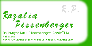 rozalia pissenberger business card